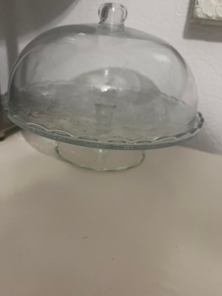 Glazen taart of cake schaal, Ophalen of Verzenden, Zo goed als nieuw