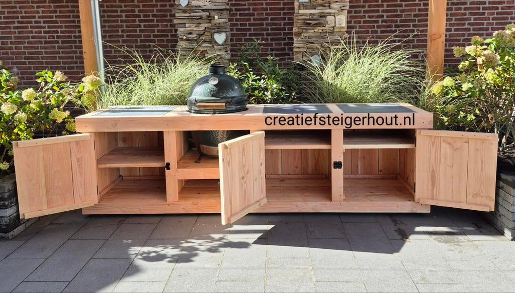 Douglas buitenkeuken zomer en winter buiten koken met kamado, Ophalen of Verzenden, Nieuw