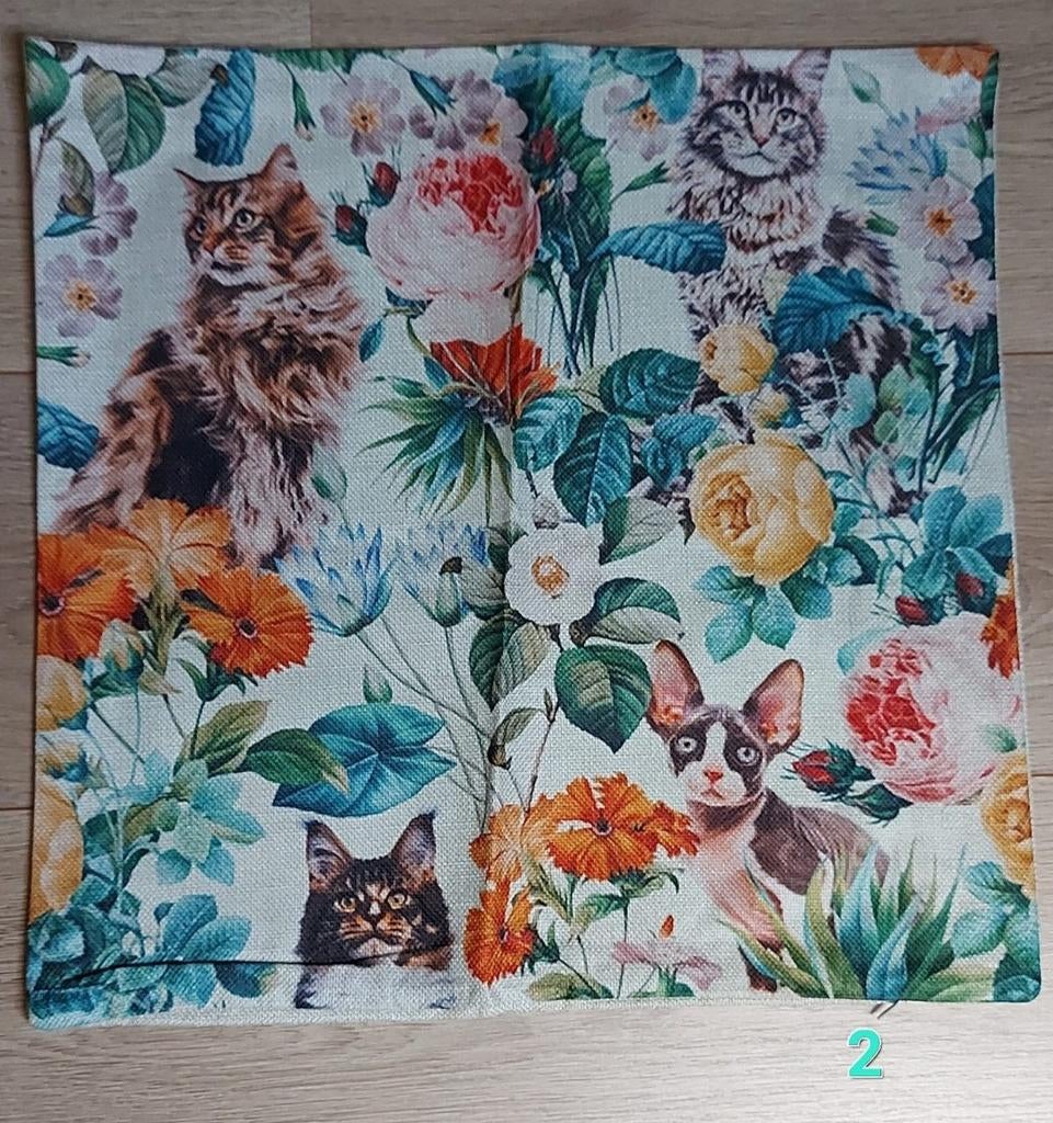 Vintage kussenhoes sphynx, sphynx kat kussenhoes, maine coon, Ophalen of Verzenden, Nieuw, Overige kleuren, Vierkant