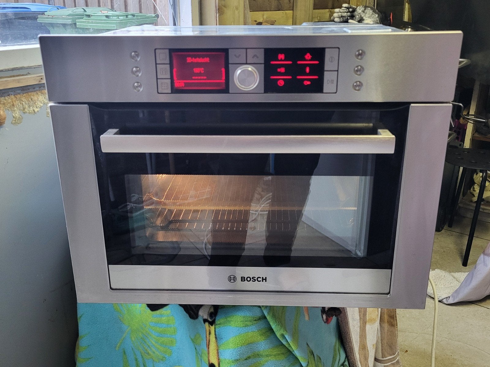 ( BOSCH) COMBI OVEN MAGNETRON GRILL MET PYROLYSE ZELFREINIGE, Ophalen of Verzenden, Zo goed als nieuw