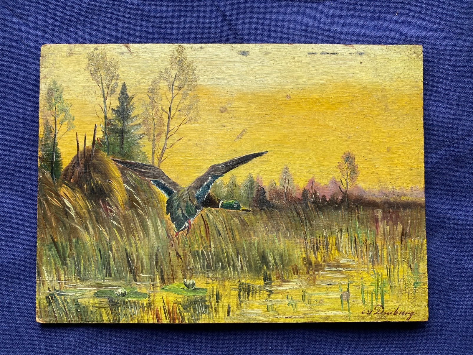 Paneeltje, C. Van Doesburg, Paneel, Impressionistisch, Ophalen of Verzenden, Gesigneerd