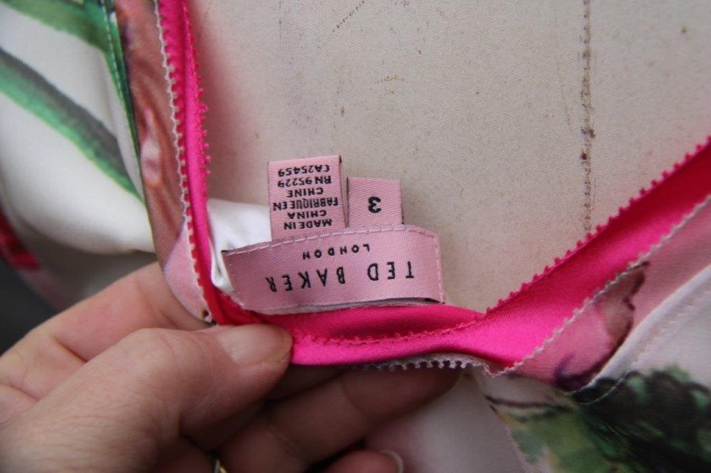 Jurk creme/ roze Ted Baker mt 3 (EU38) Vaste prijs, Maat 38/40 (M), Ophalen of Verzenden, Zo goed als nieuw, Knielengte