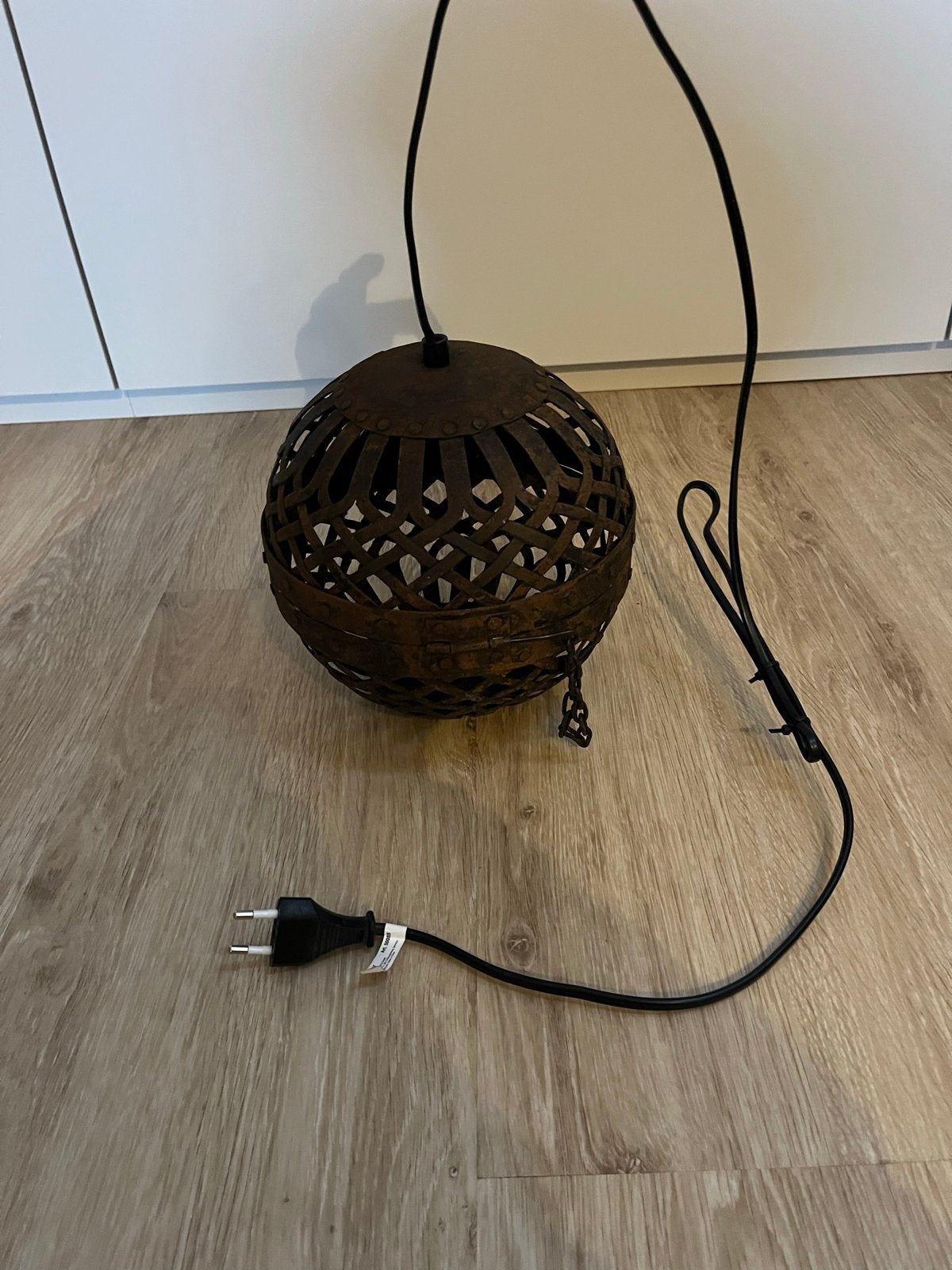 Mooie roestige lamp voor op tafel/ dressoir of hang, Ophalen of Verzenden, Zo goed als nieuw