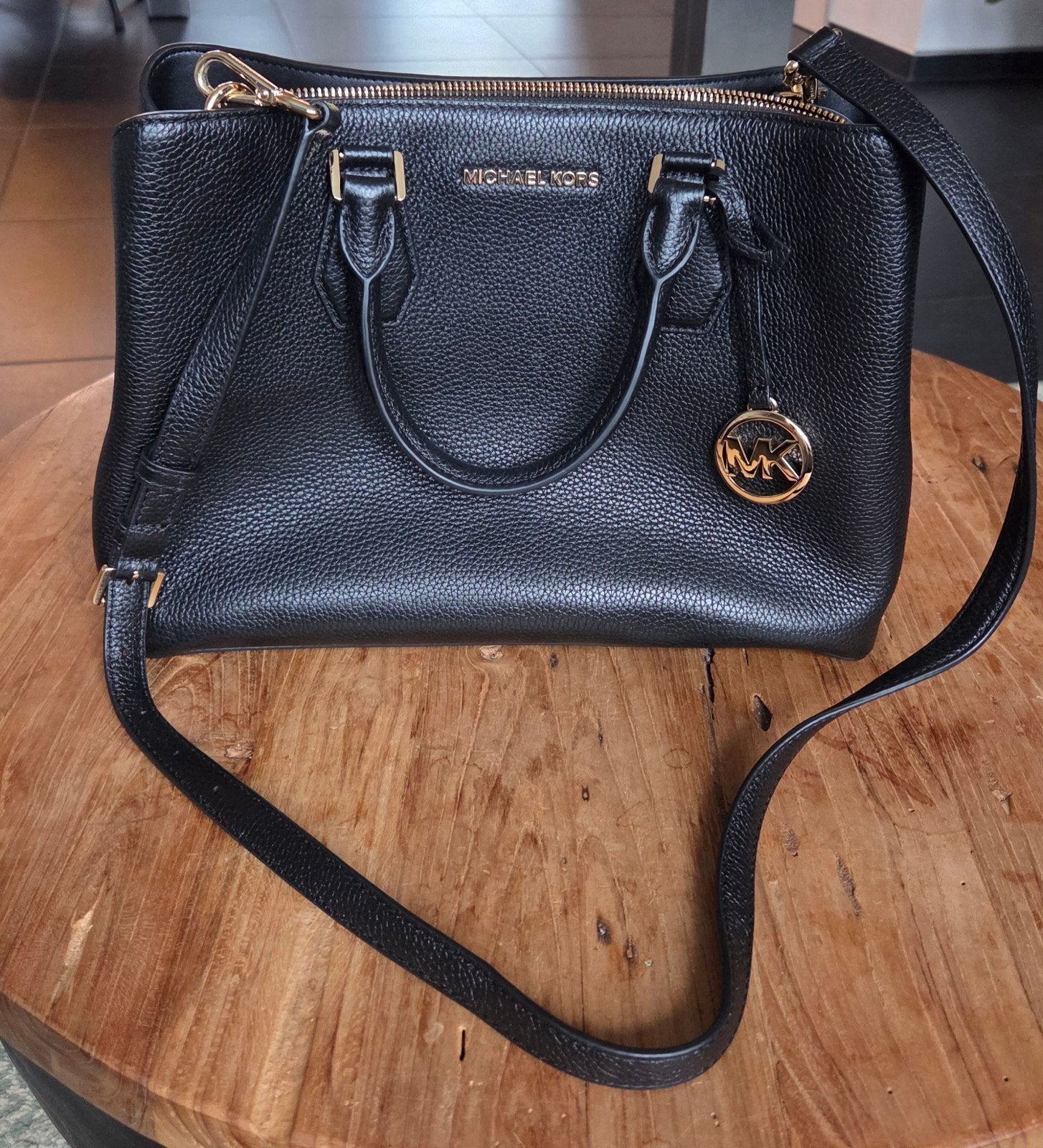 Michael Kors handtas Camille zwart leer, Ophalen of Verzenden, Nieuw, Zwart, Handtas