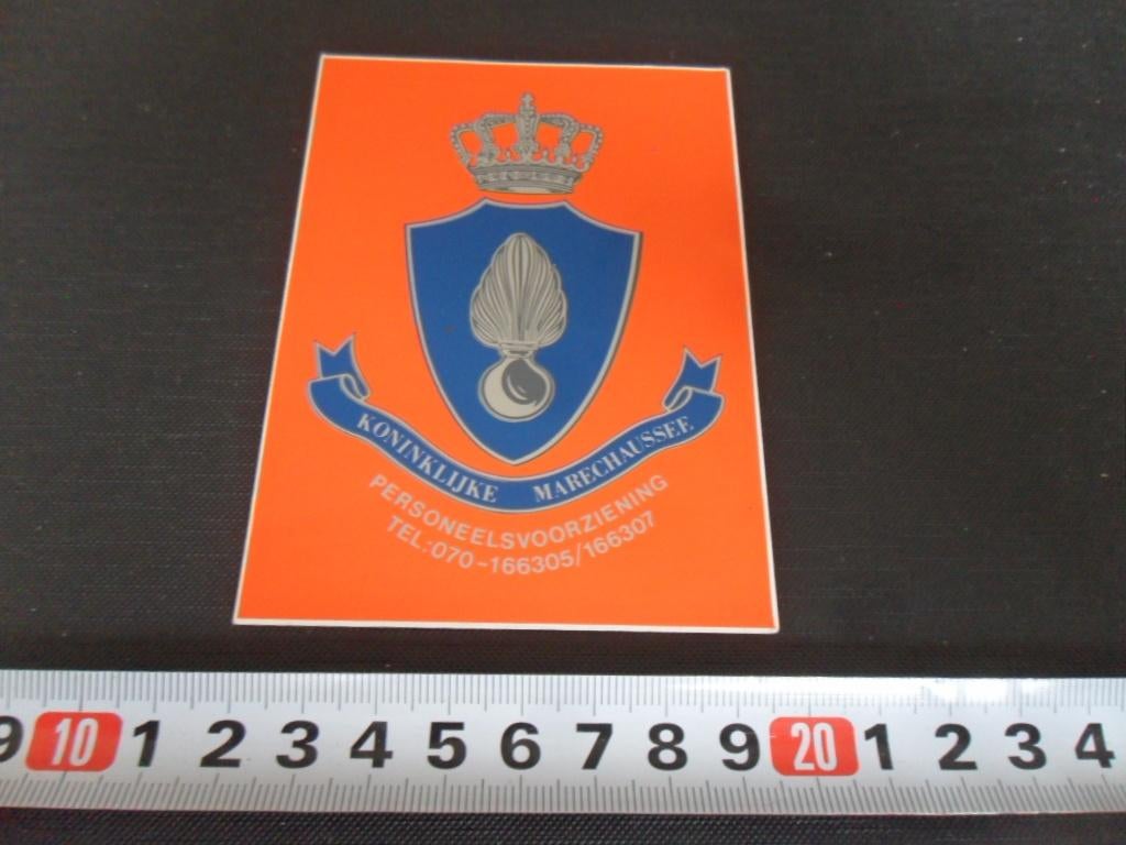 sticker 136 leger kmar koninklijke marechaussee embleem ora*, Ophalen, Zo goed als nieuw