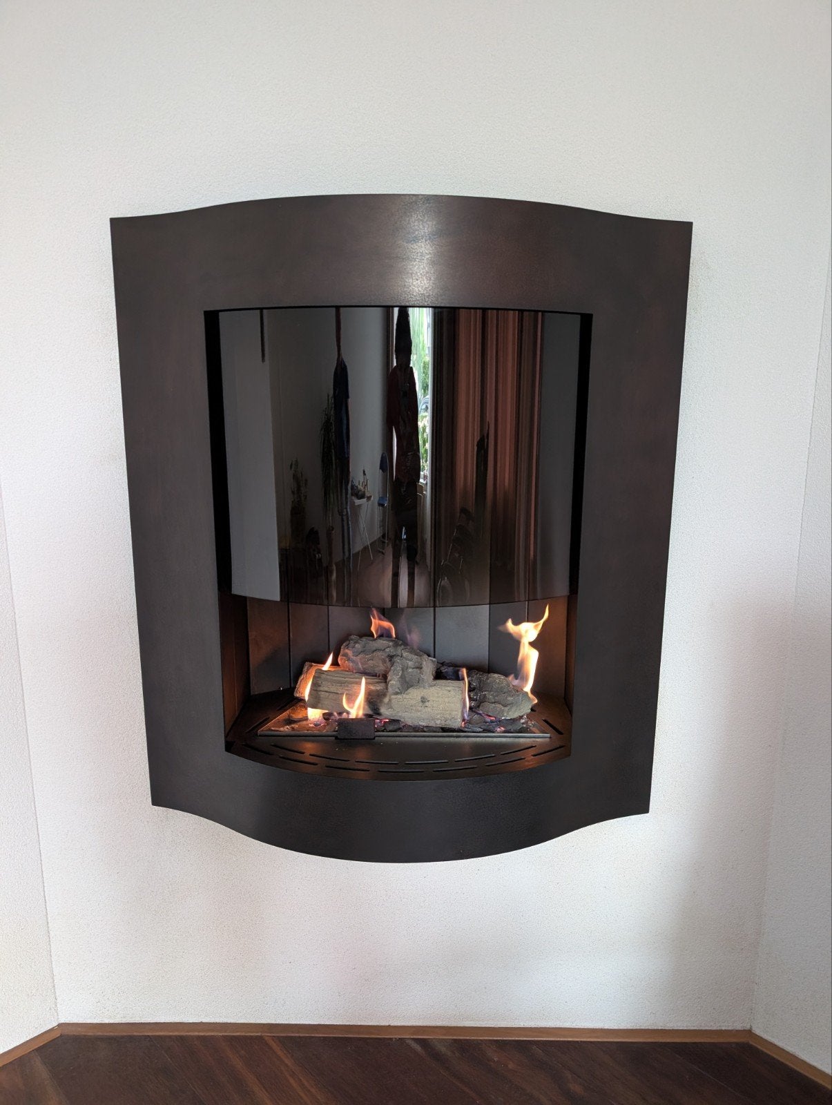 Bellfires Gashaard - Gebruikt, inbouw, 95x105x21cm, Huis en Inrichting, Haarden, Ophalen, Gebruikt, Inbouwhaard, Gashaard