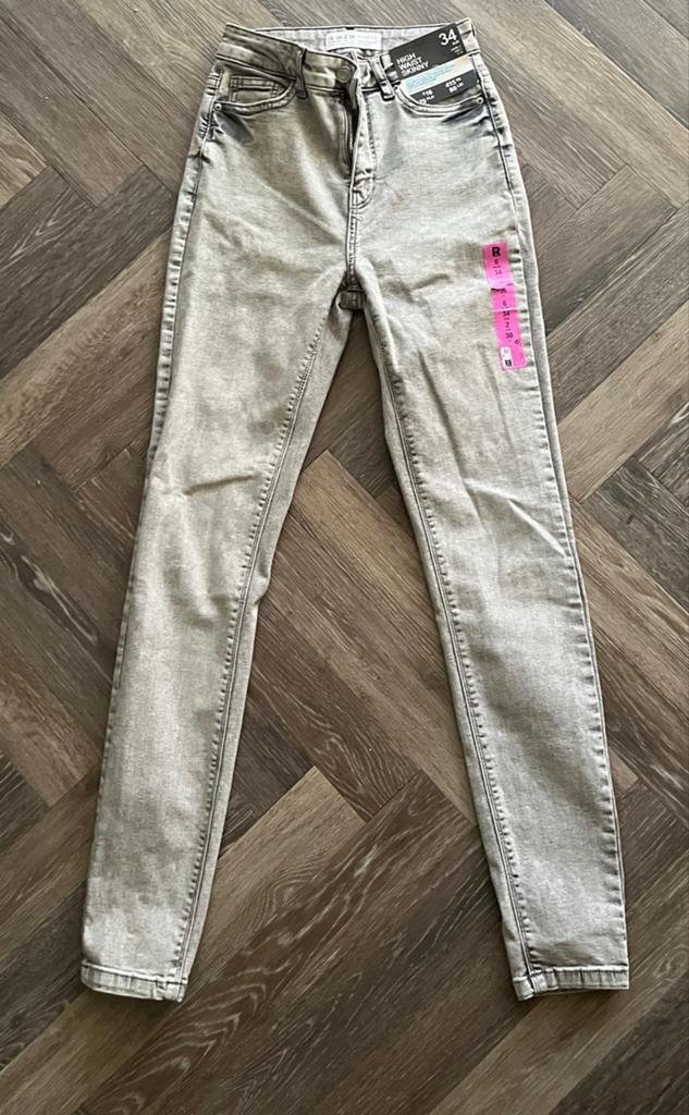 Primark High Waist Skinny Jeans - Grijs (Maat 34), Ophalen of Verzenden, Nieuw, Grijs, W27 (confectie 34) of kleiner