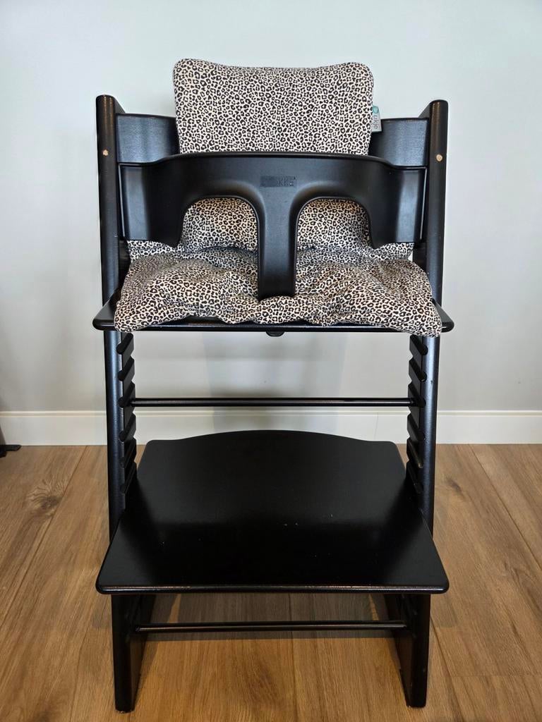 Stokke Tripp Trapp complete set (zwart), Ophalen, Gebruikt, Meegroeistoel, Afneembaar eetblad