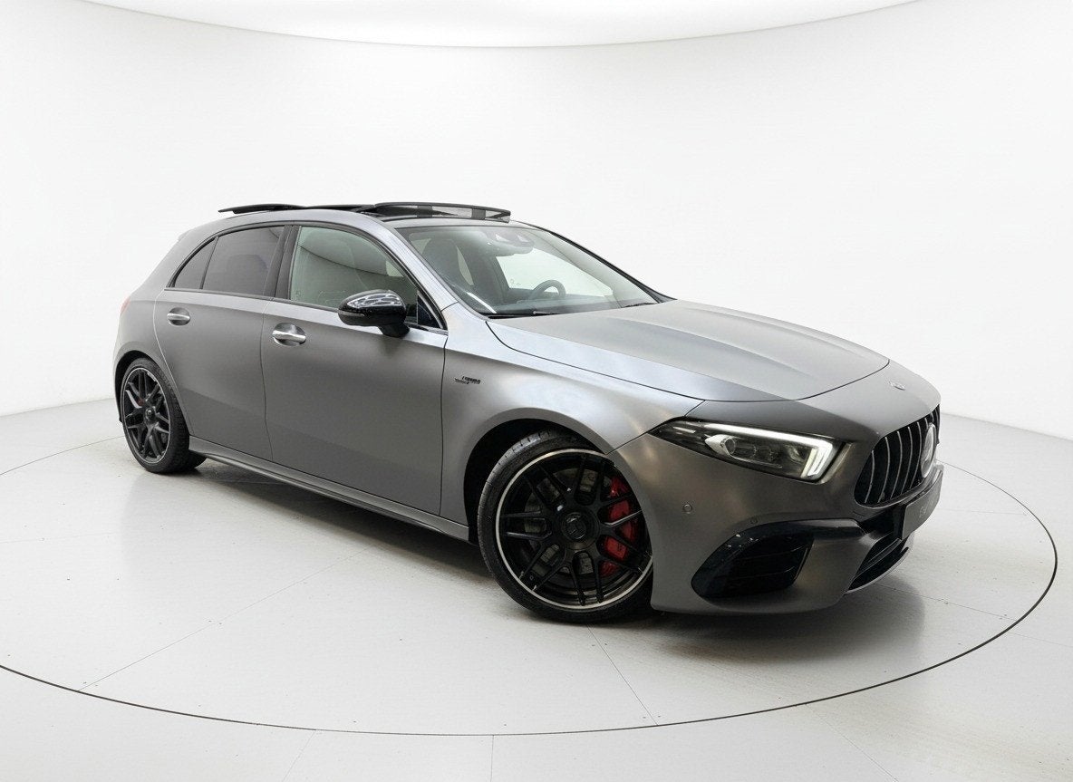 Mercedes-Benz A-klasse AMG 45 S 4MATIC+ Edition 1 PANO, Auto's, Gebruikt, 4 cilinders, 1535 kg, Leder