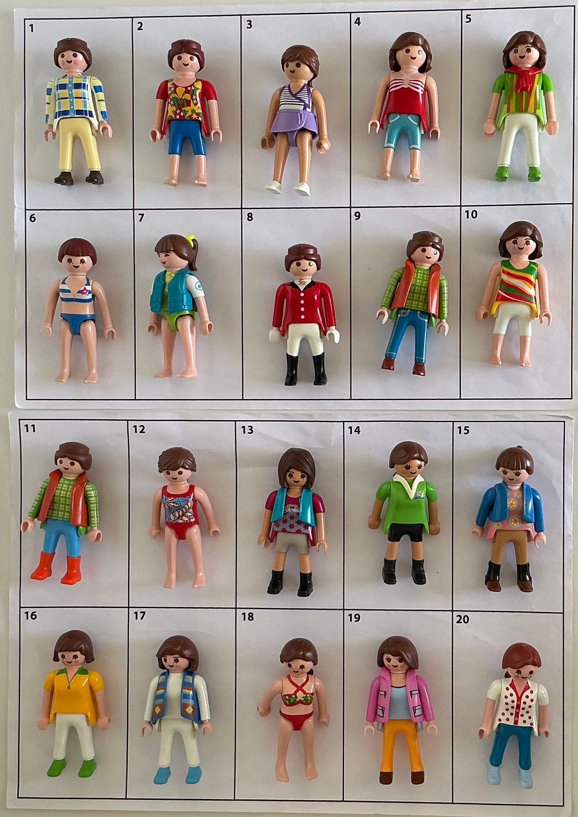 Playmobil vrouwtjes bruin haar (A), Ophalen of Verzenden, Gebruikt, Losse onderdelen, Figuren