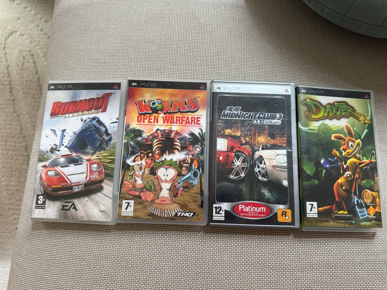 PSP Games: Burnout, Worms, Midnight Club 3, Daxter, Spelcomputers en Games, Games | Sony PlayStation Portable, Gebruikt, Overige genres