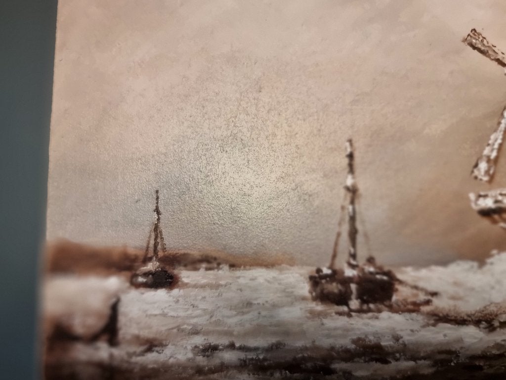 winterlandschap., Antiek en Kunst, Paneel, Ophalen of Verzenden, Landschap, Olieverf