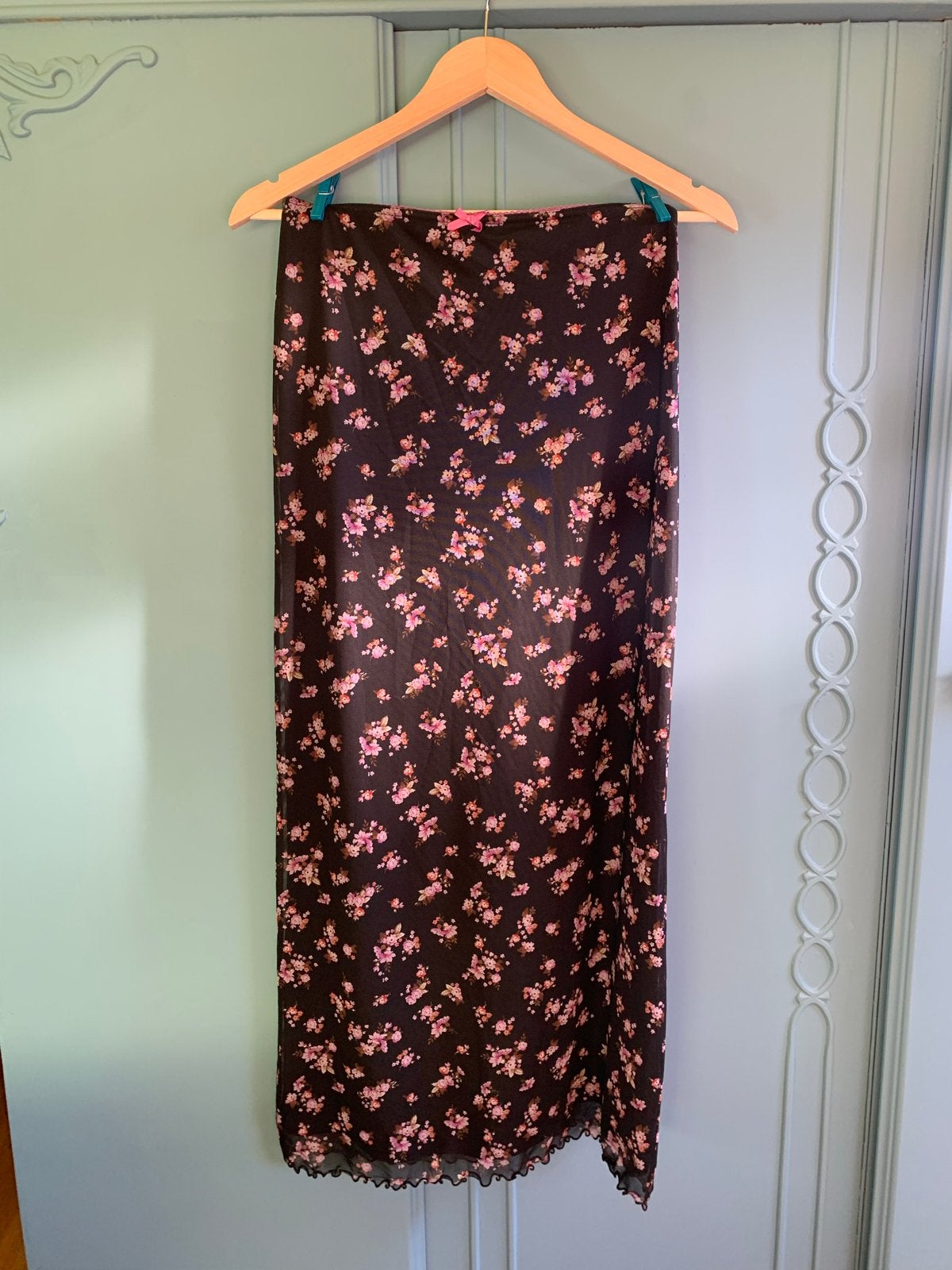 Urban Outfitters Zwarte Mesh Rok met Bloemenprint XS, Zwart, Ophalen of Verzenden, Zo goed als nieuw, Maat 34 (XS) of kleiner