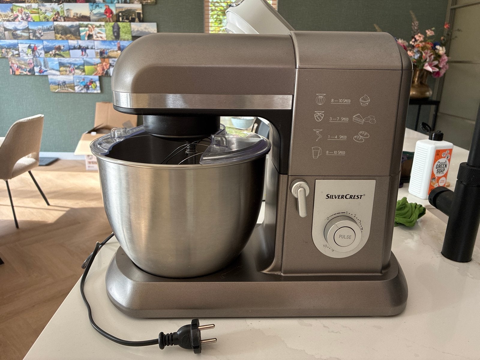 SilverCrest Professionele Keukenmachine (1300W), 4 liter of meer, Ophalen of Verzenden, Gebruikt, 3 snelheden of meer