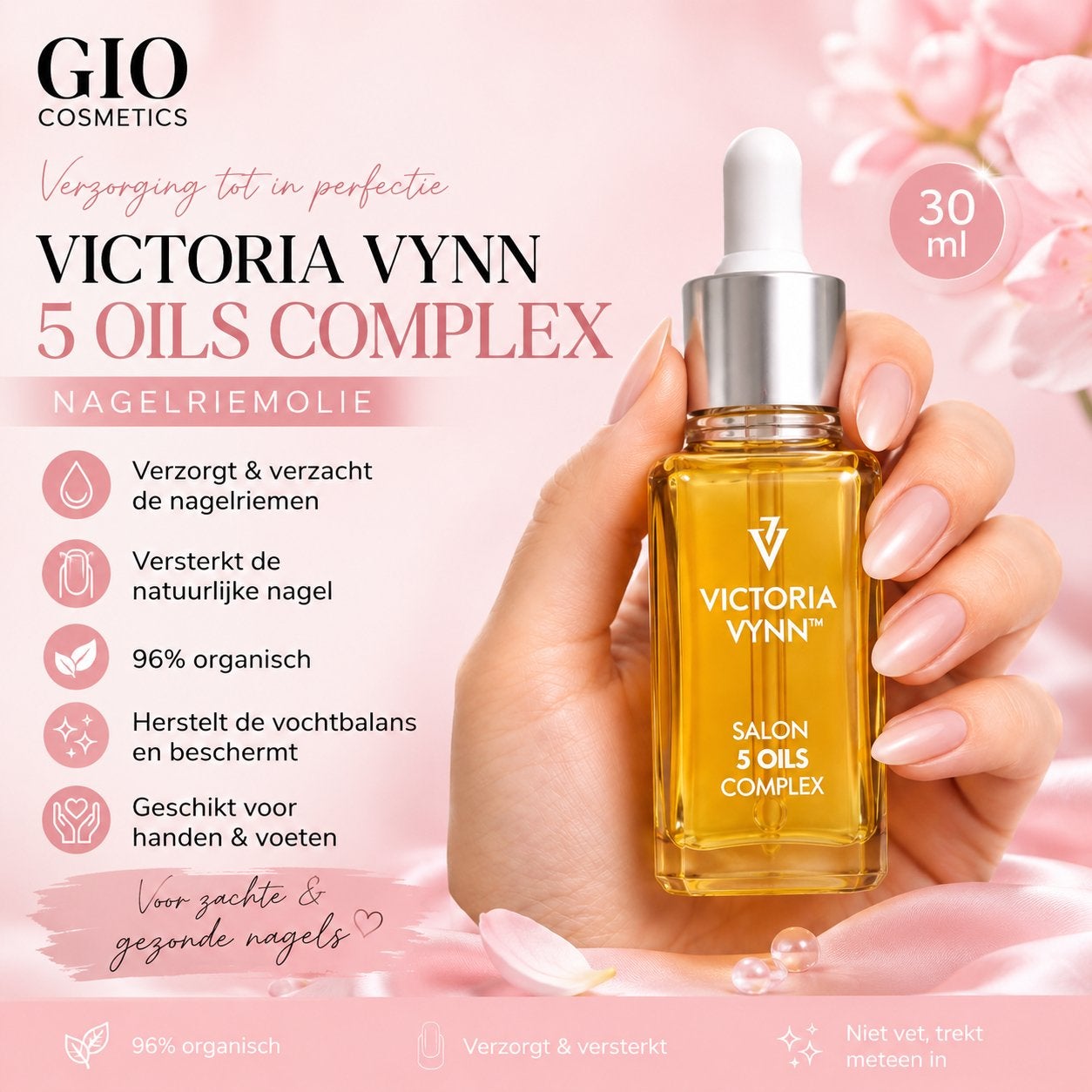 Victoria Vynn 5 Oils Complex Nagelriemolie 30ml, Ophalen of Verzenden, Nieuw, Bodylotion, Crème of Olie