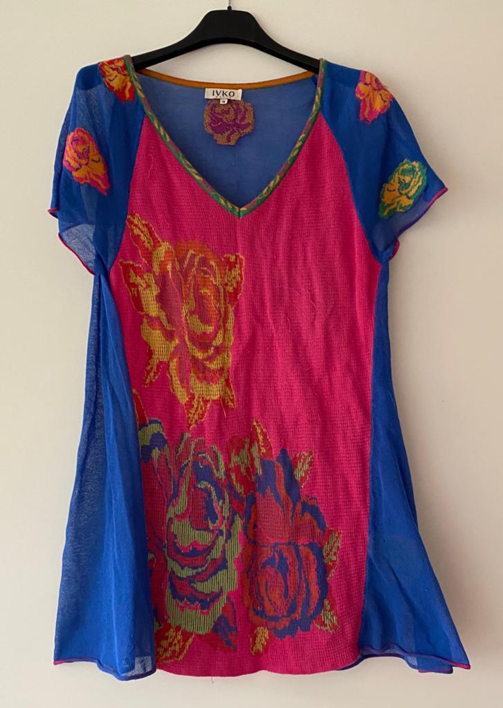 Ivko top/tuniek, maat 38., Kleding | Dames, Maat 38/40 (M), Blauw, Ophalen of Verzenden, Korte mouw