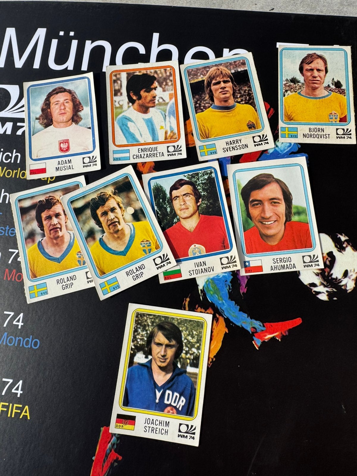 Panini Voetbal WK 1974 Stickers, Ophalen of Verzenden, Zo goed als nieuw, Meerdere stickers