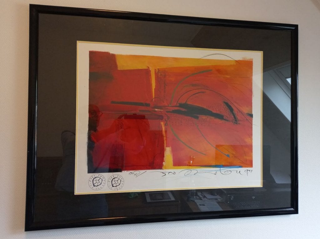 Zeefdruk van Milou Hermus  incl.handtekening en genummerd, Antiek en Kunst, Gelimiteerde oplage, Ophalen, Abstract, Zeefdruk
