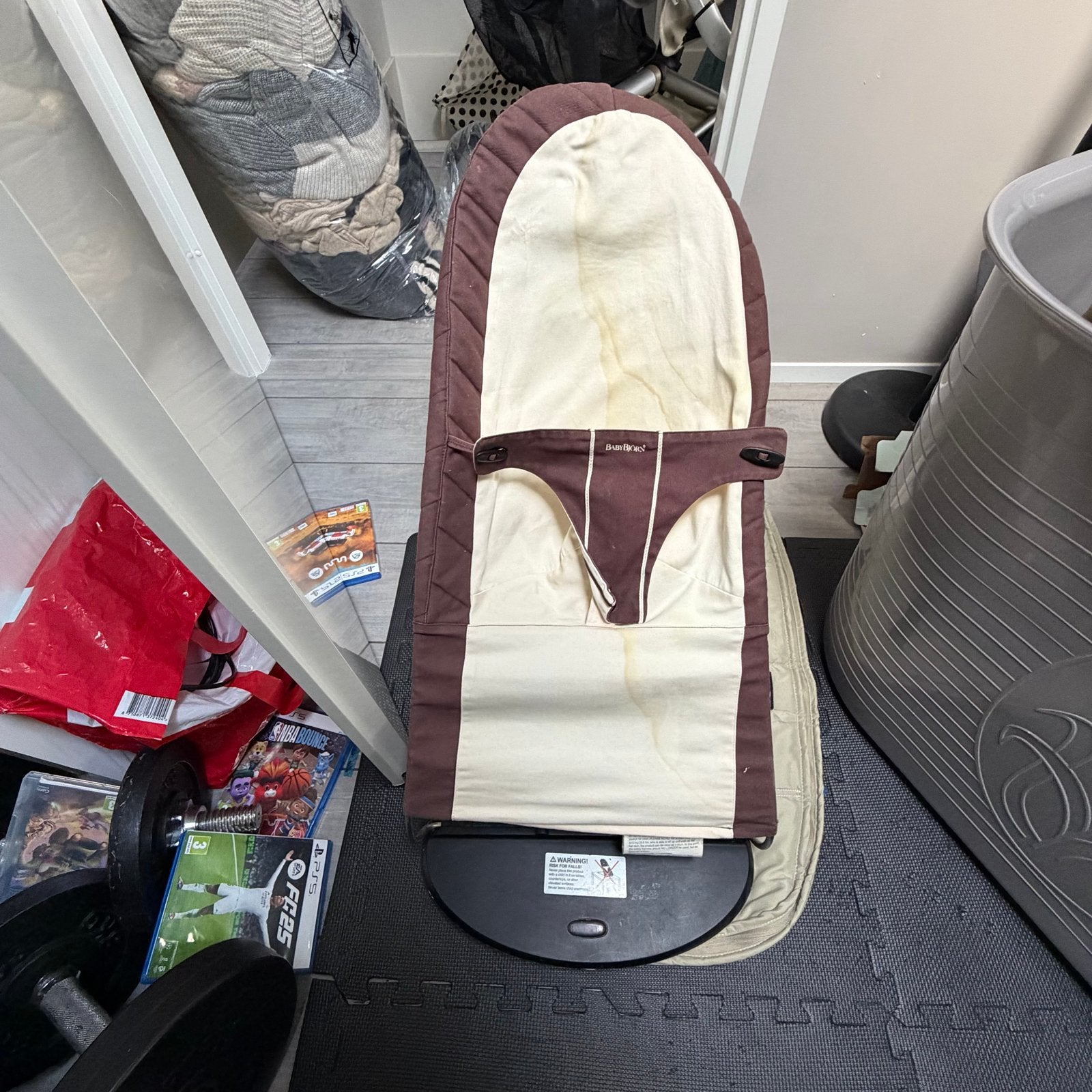 BabyBjörn wipstoel bruin/beige, Ophalen, Gebruikt