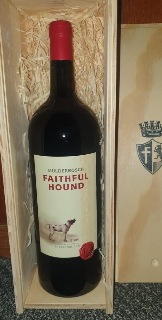 Mulderbosch Faithful Hound Magnum 2020. 1.5L.
Incl houten, Verzamelen, Wijnen, Afrika, Nieuw, Ophalen of Verzenden, Rode wijn