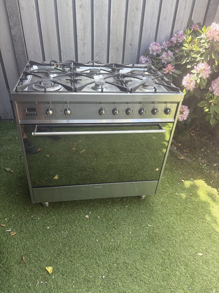 Gas fornuis SMEG C9GMXNLB 90cm - werkt perfect, Witgoed en Apparatuur, Fornuizen, Ophalen, Gebruikt, 60 cm of meer, Gas