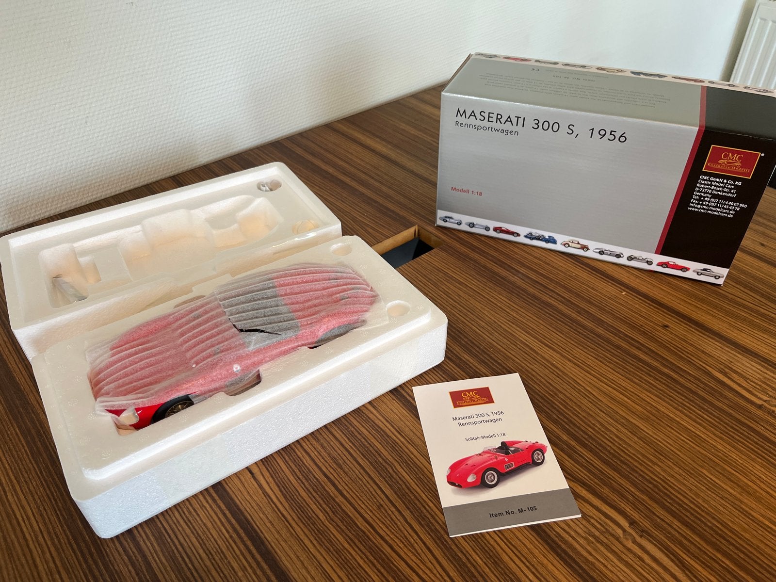CMC Maserati 300 S, 1956 Rennsportwagen 1:18, Ophalen of Verzenden, Nieuw, Auto, Overige merken