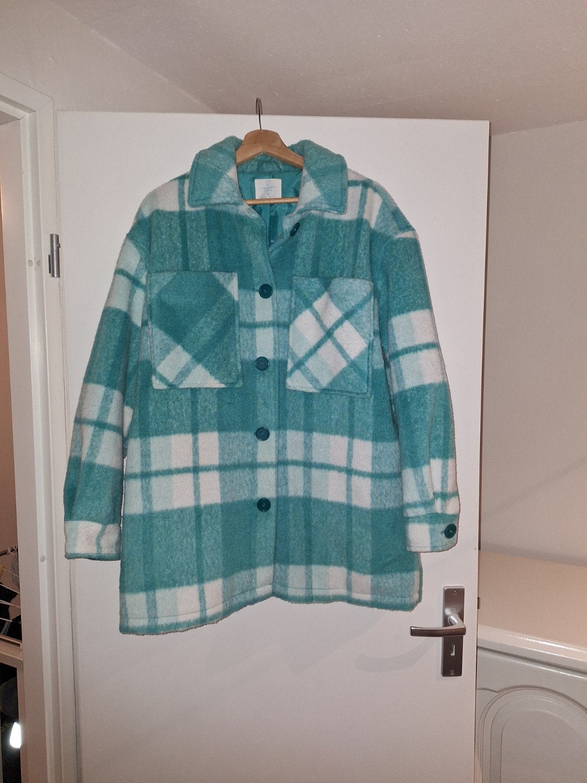 Groen wit geruite jas Primark maat S, Primark, Ophalen of Verzenden, Zo goed als nieuw, Maat 36 (S)