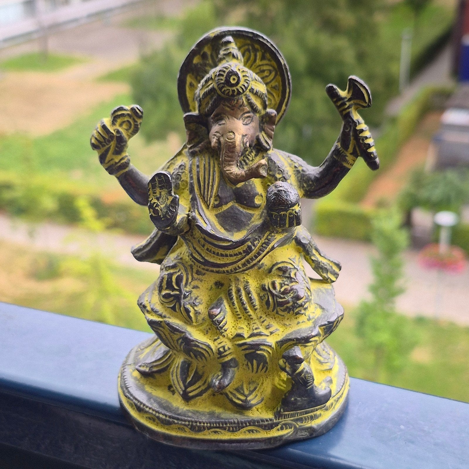 Ganesha bronzen beeld, Minder dan 20 cm, Verzenden, Brons, Beeld