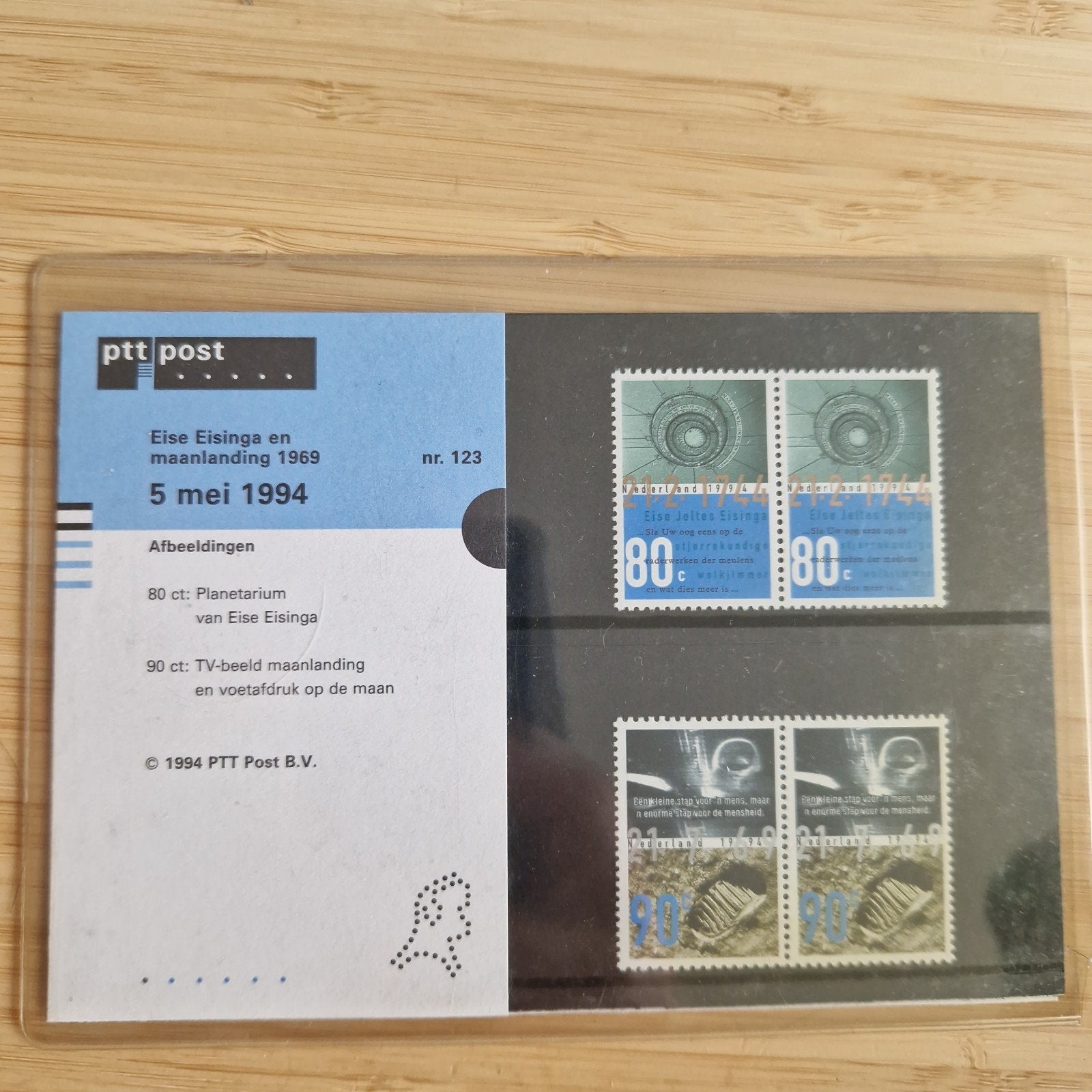 postzegelmapje 123 Maanlanding 1969 en Eise Eisinga, Ophalen of Verzenden, Nederland