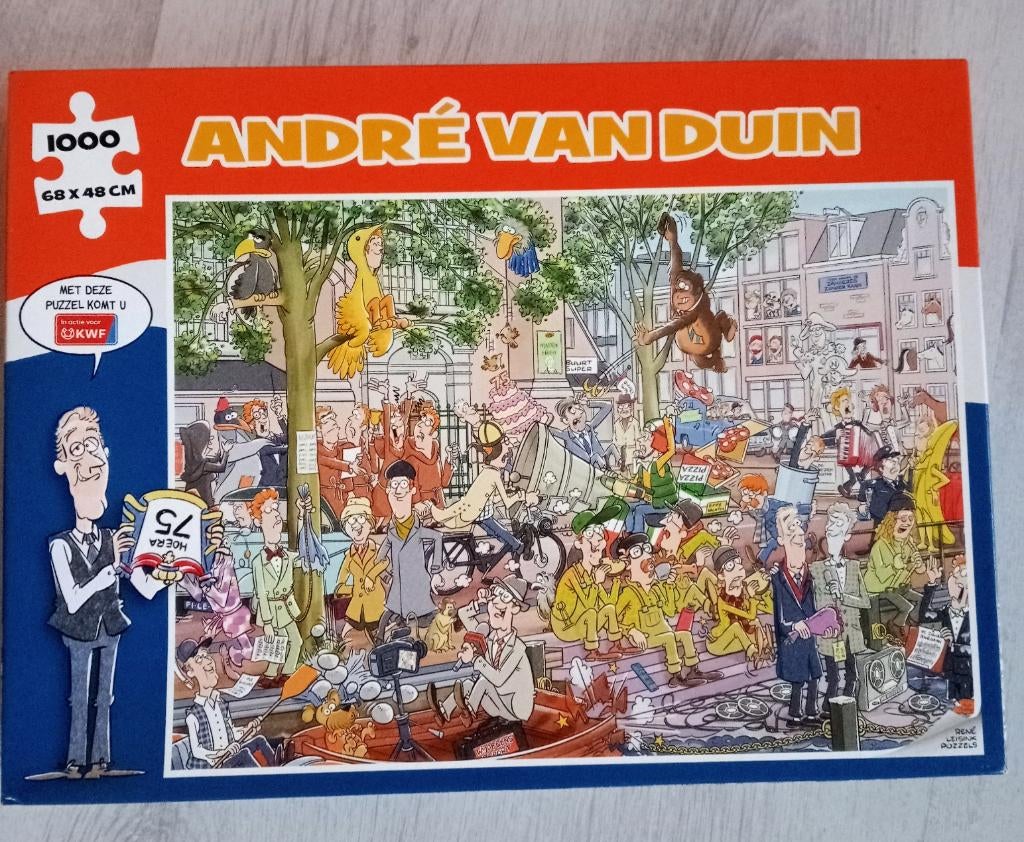 Te koop 1000 stukjes puzzel André van Duin, Ophalen of Verzenden, 500 t/m 1500 stukjes, Zo goed als nieuw, Legpuzzel