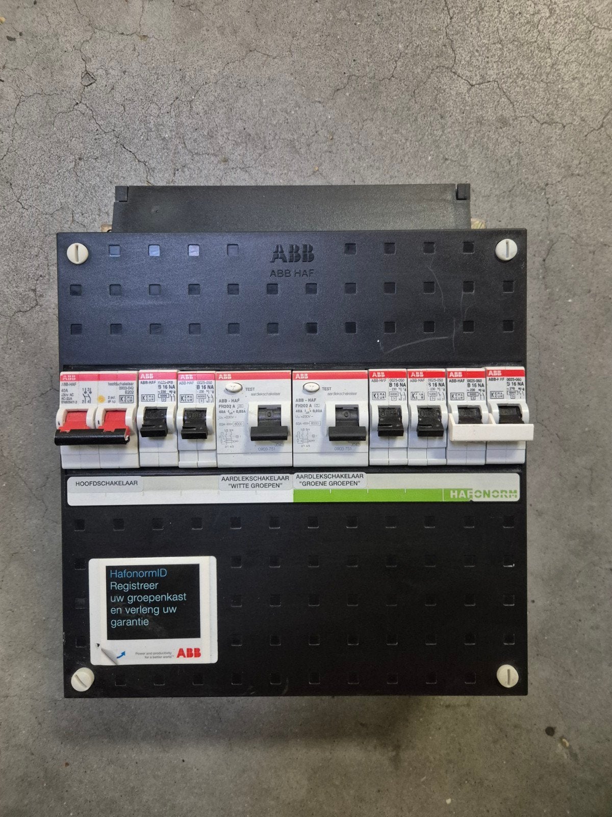 ABB Groepenkast met Hoofdschakelaar Aardleks en kookgroep, Ophalen of Verzenden, Zo goed als nieuw, ABB, Groepenkast