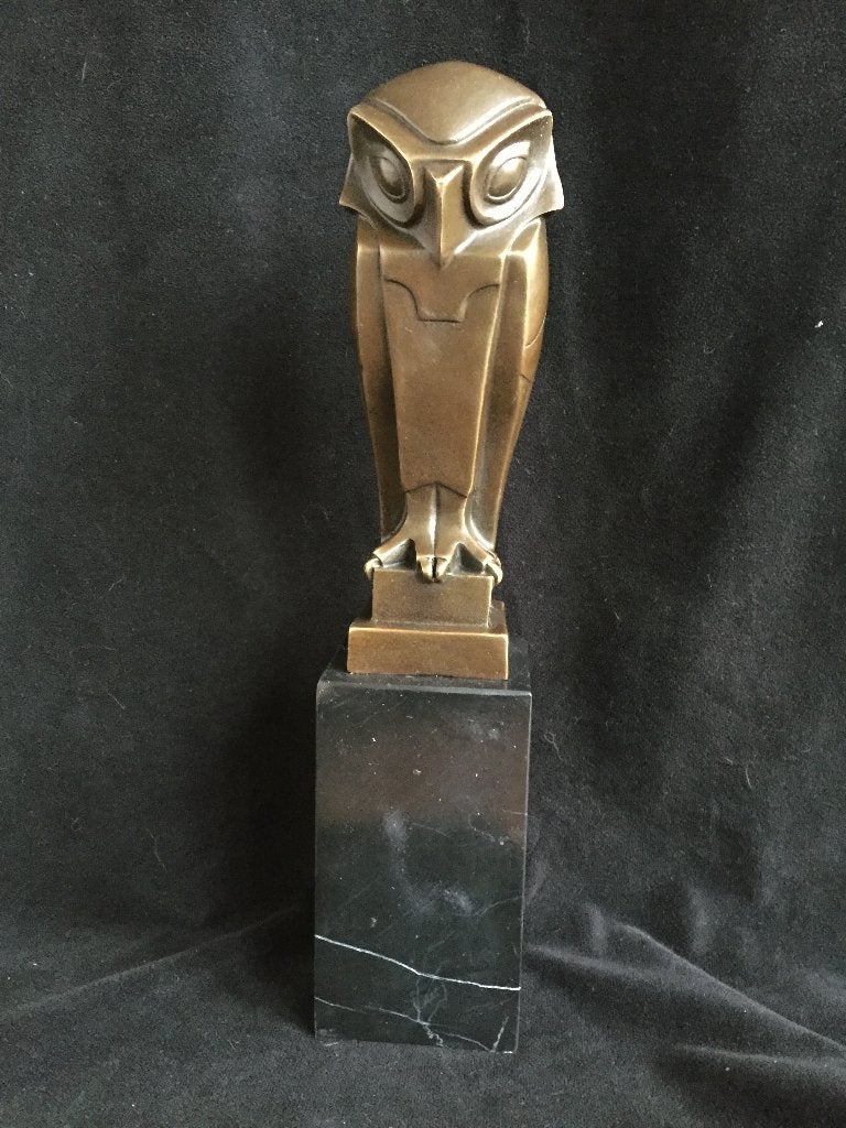 Prachtige ArtDeco bronzen uil Coenrad/stempel/nr. brons, Ophalen of Verzenden