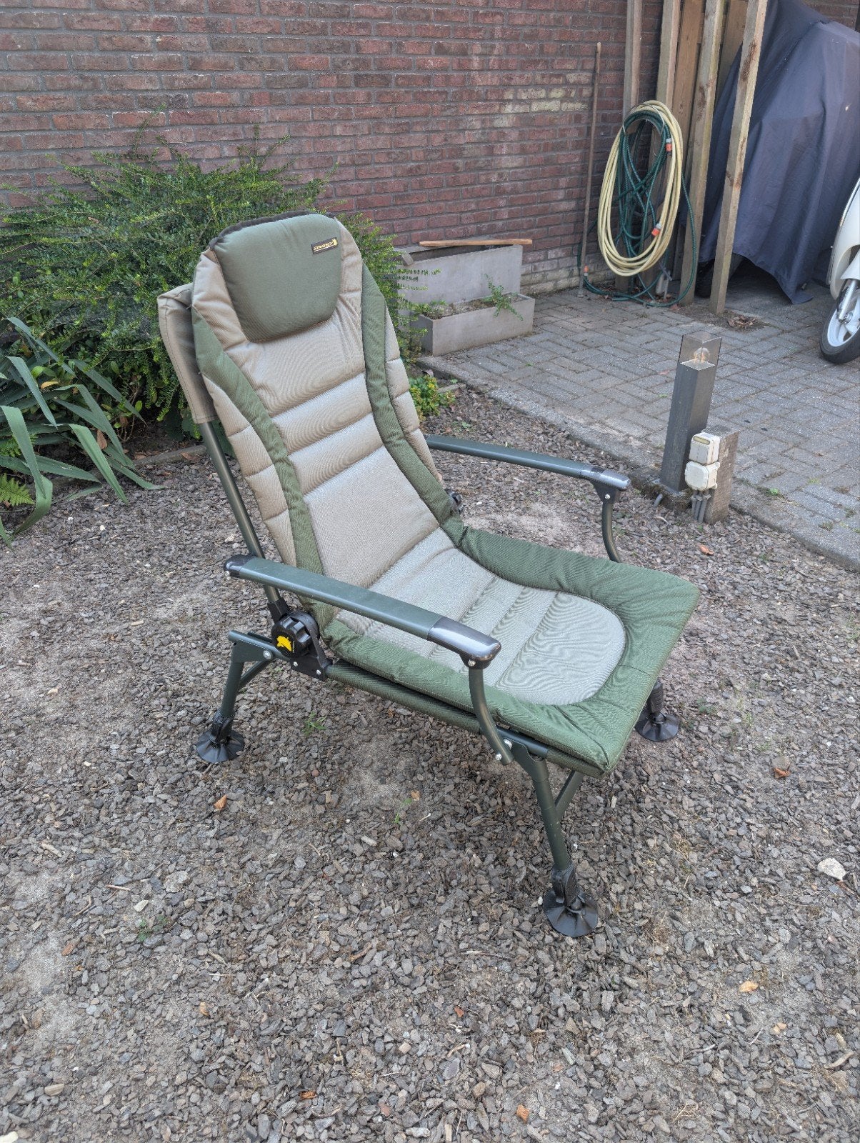 helemaal verstelbare en inklapbare nette visstoel, Tuin en Terras, Ophalen of Verzenden, Zo goed als nieuw, Verstelbaar