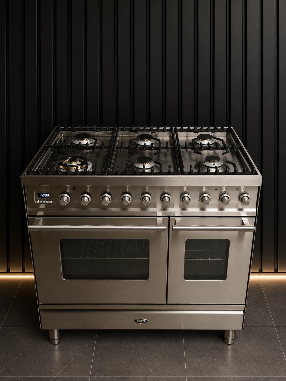 Rvs Boretti Gasfornuis 300 oven, Ophalen, Warmhoudplaat, 60 cm of meer, Zo goed als nieuw