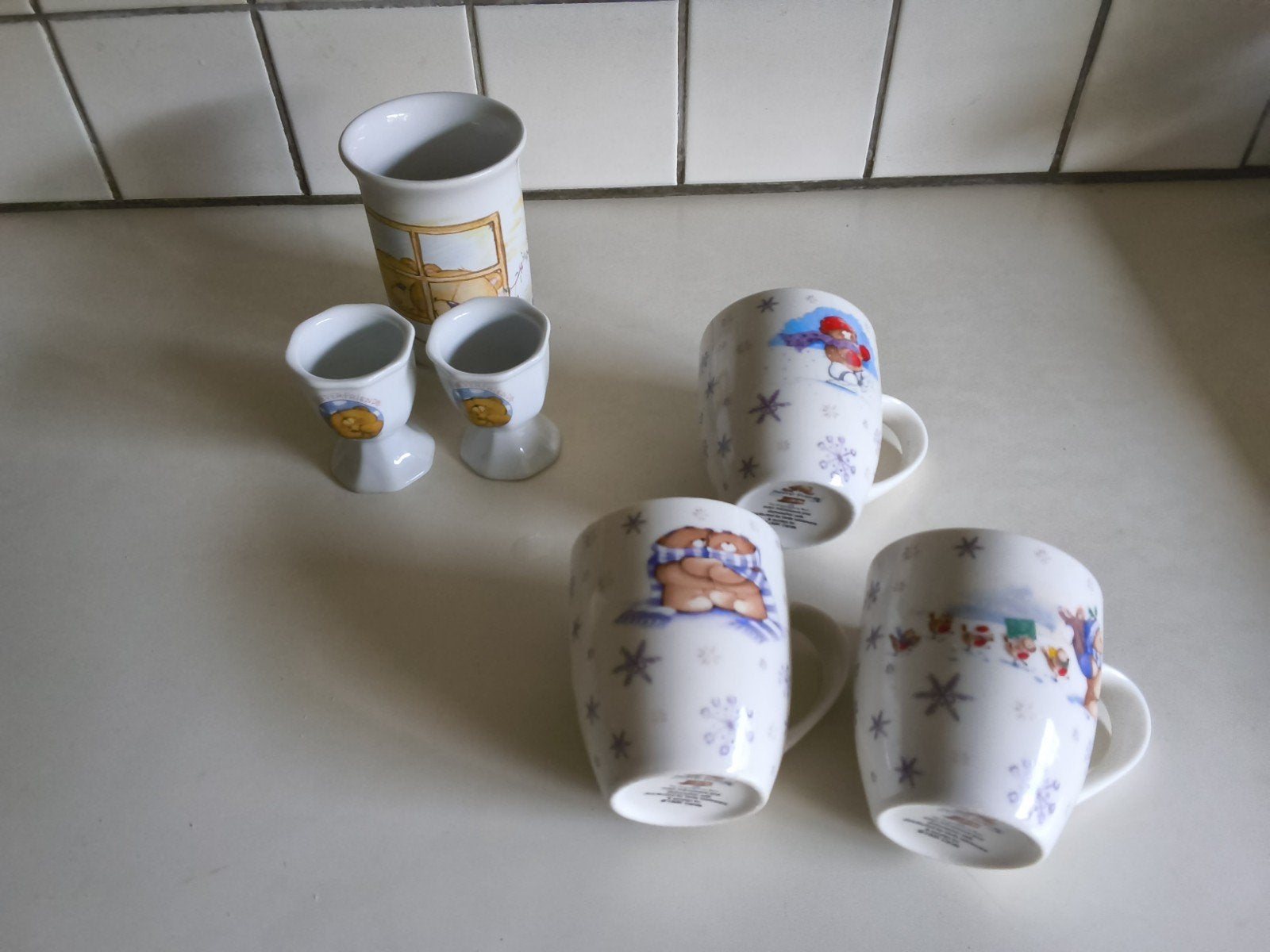 Forever Friends mokken en eierdopjes, Ophalen of Verzenden, Zo goed als nieuw, Overige stijlen, Kop(pen) en/of Schotel(s)