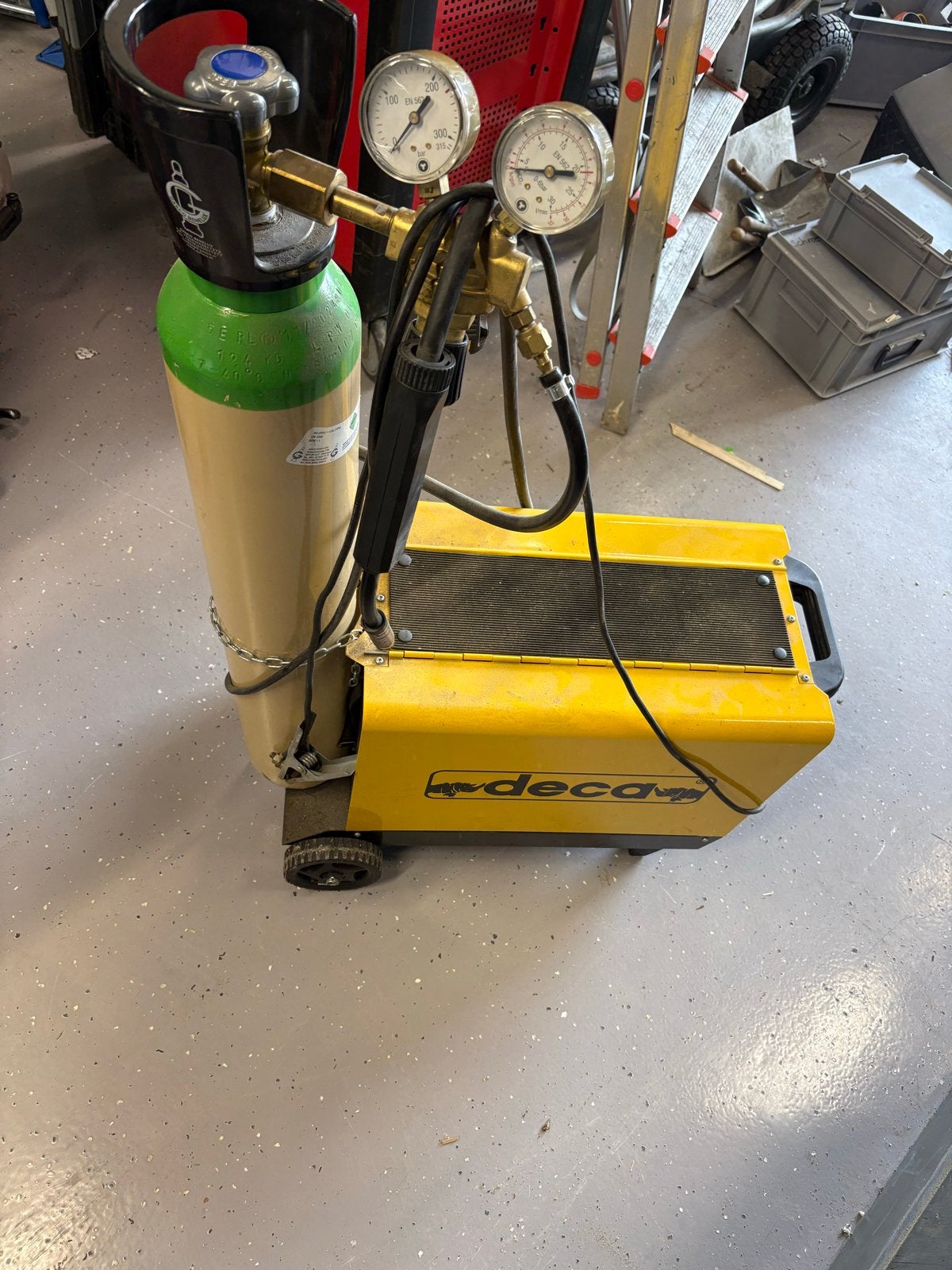 Deca Decastar 150E MIG/MAG Lasapparaat met gasfles, Ophalen of Verzenden, Gebruikt, Minder dan 150 ampère, Co2