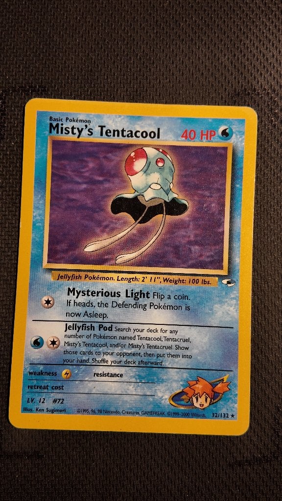 Misty's Tentacool 32 Gym Heroes | Pokemon kaart, Ophalen, Losse kaart