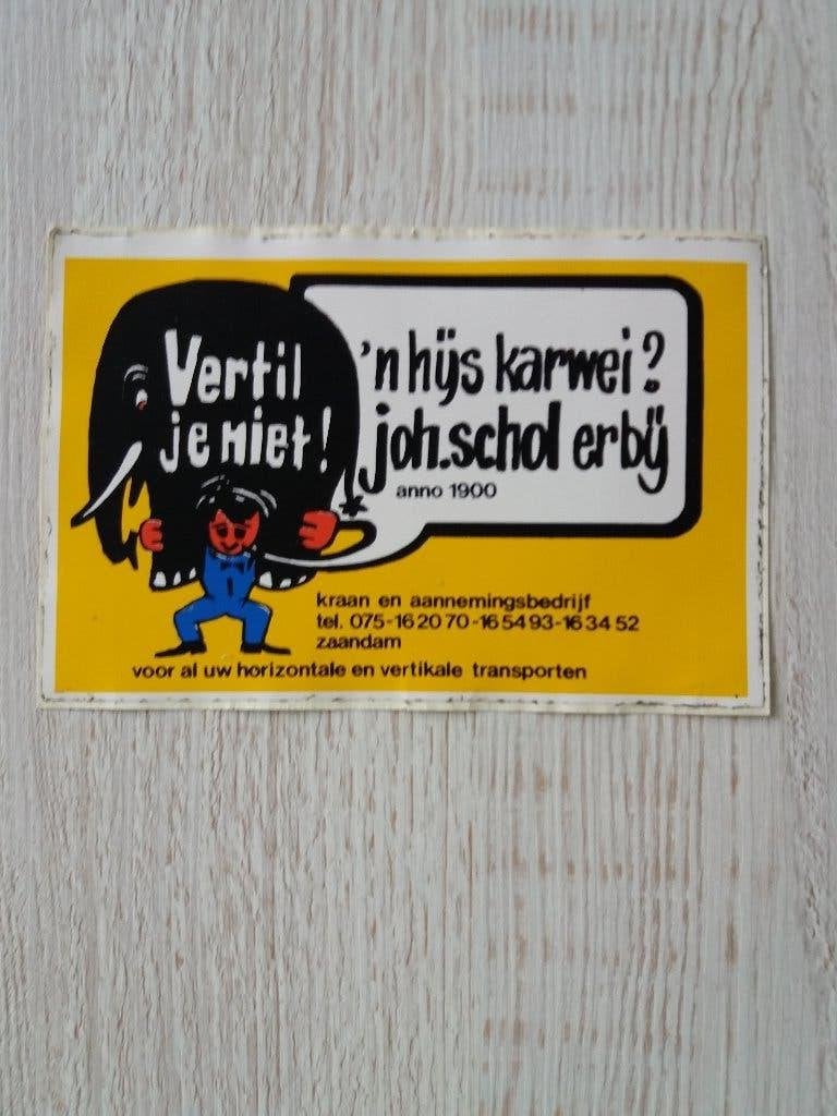 sticker kraan en aannemingsbedrijf joh. schol te Zaandam, Ophalen of Verzenden, Zo goed als nieuw, Bedrijf of Vereniging