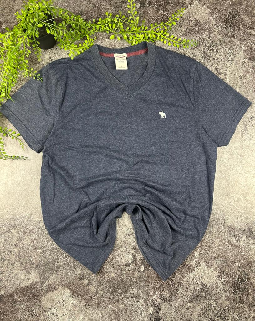 Abercrombie & Fitch Muscle V-Neck Tee - Navy Heather - Maat, Ophalen of Verzenden, Zo goed als nieuw, Maat 52/54 (L), Blauw