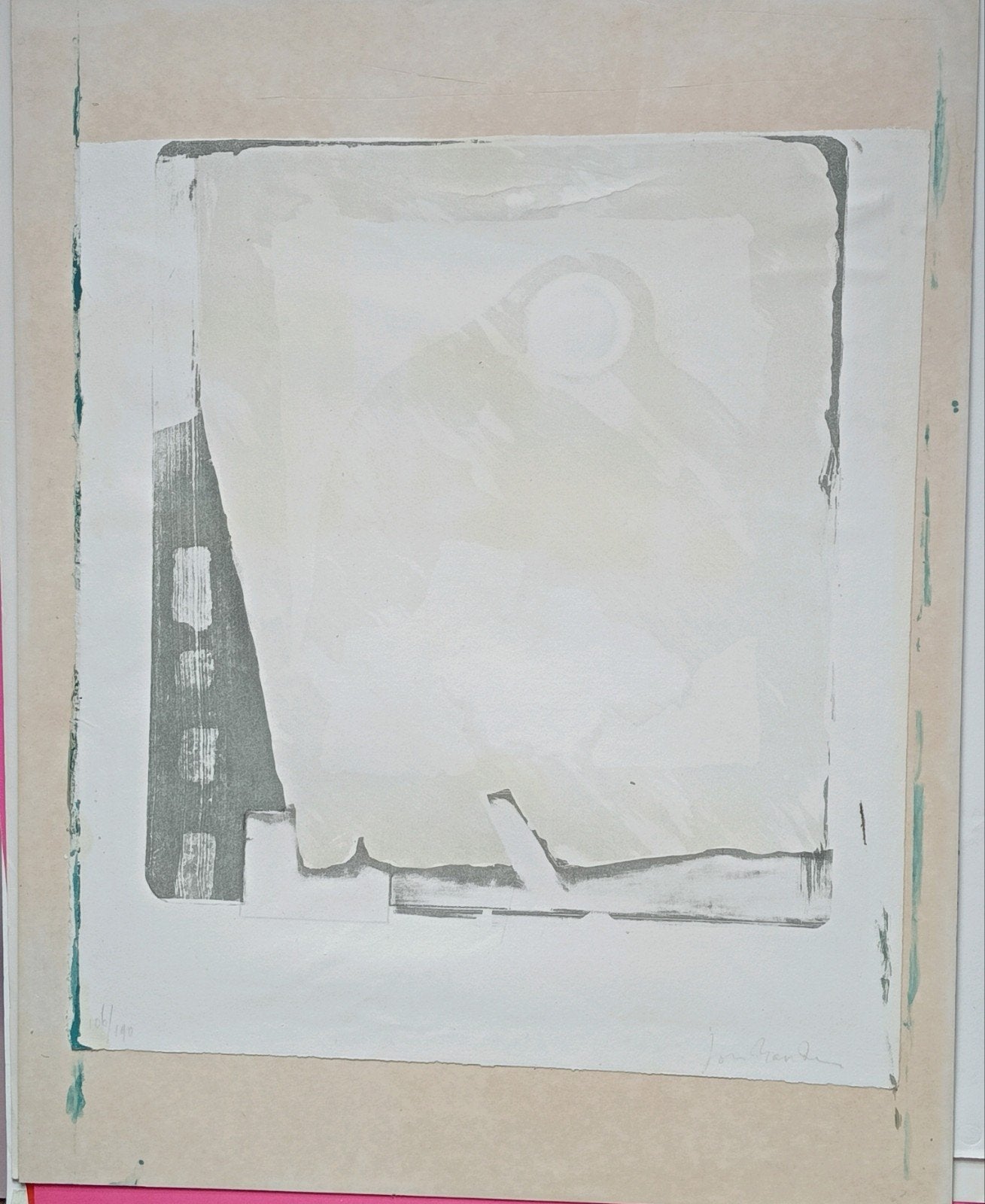 Jon Marten litho op board bevestigd., Antiek en Kunst, Ophalen of Verzenden