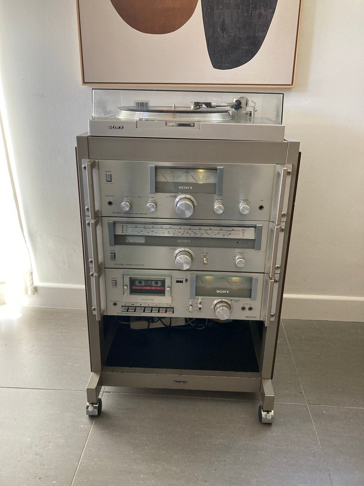 Vintage Sony Stereo Set met Draaitafel, Cassettedeck, Tuner, Ophalen, Gebruikt, Cassettedeck, Losse componenten