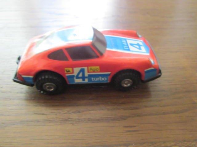 blikken auto Michelin 4 turbo rood, Antiek en Kunst, Ophalen of Verzenden