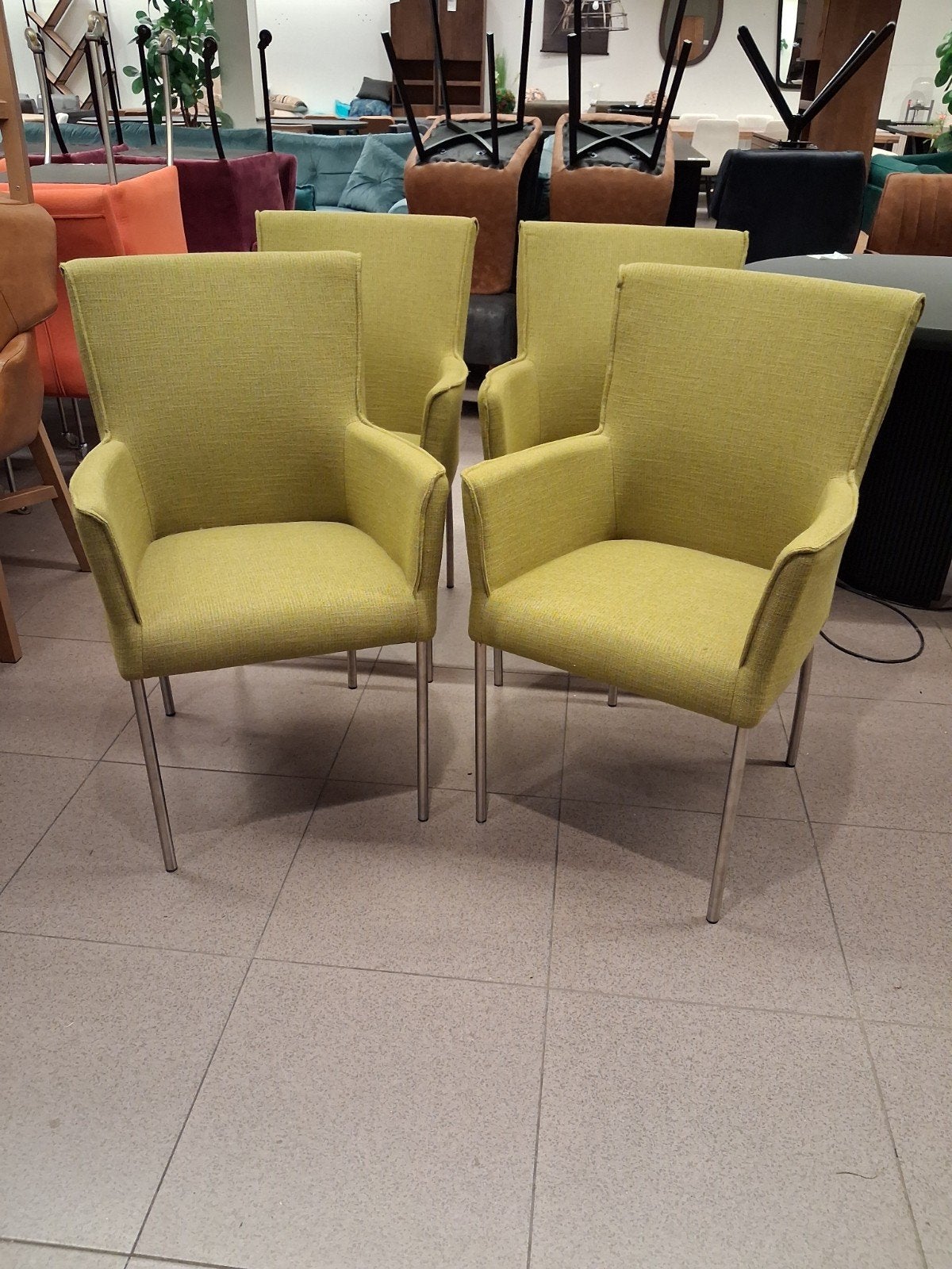 nieuwe eetkamerstoel tweed lime groen 4 of 8 stuks, Huis en Inrichting, Stoelen, Ophalen, Overige kleuren, ., Nieuw