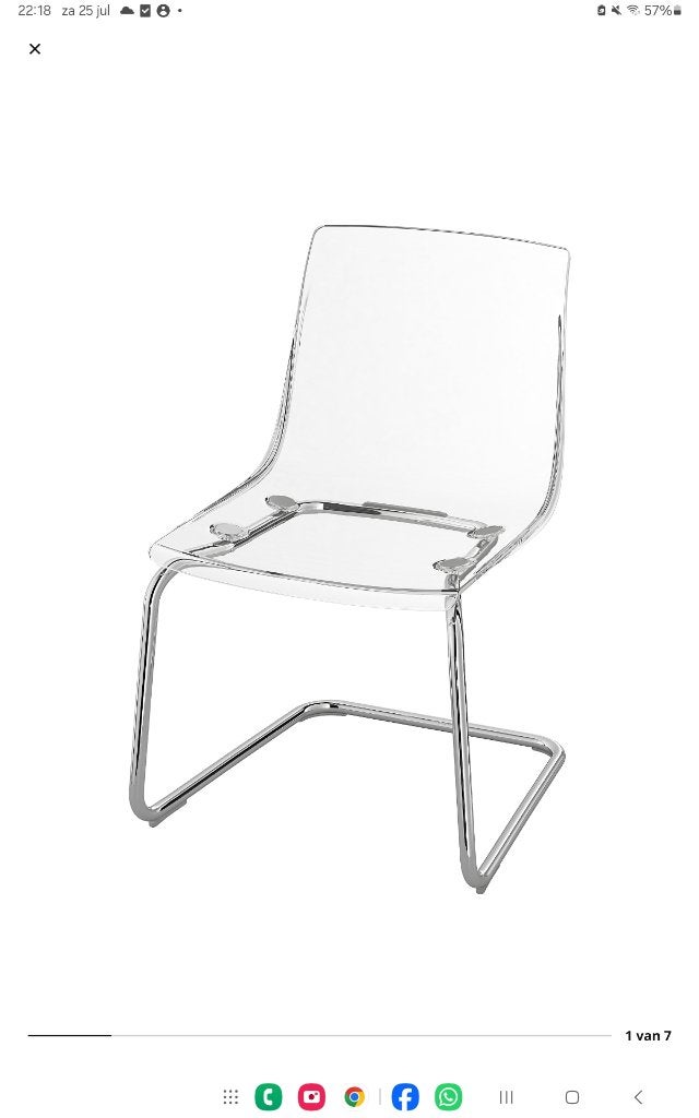 4 x eetkamerstoelen ikea Tobias, Huis en Inrichting, Stoelen, Ophalen, Overige kleuren, Zo goed als nieuw, Vier