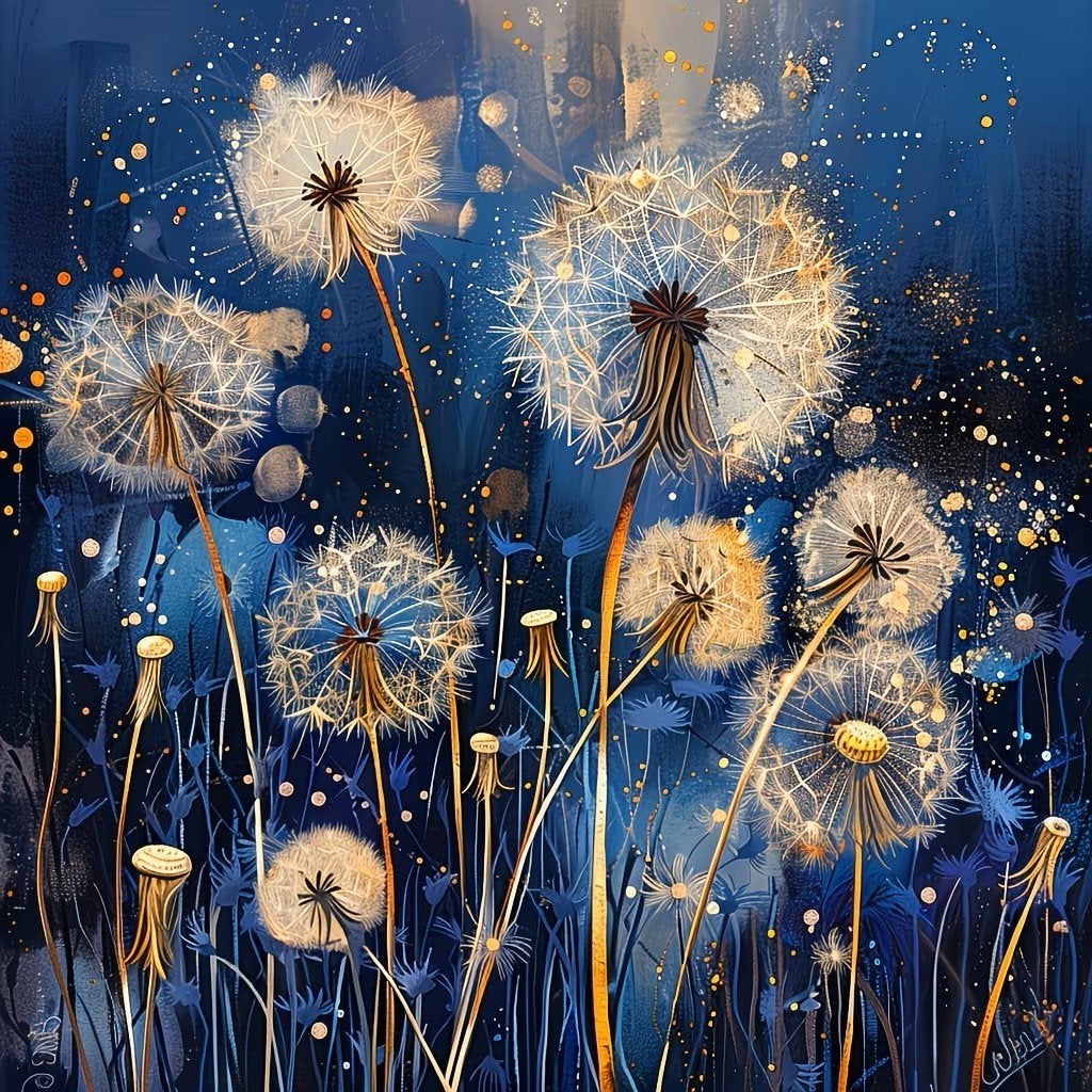 20x20cm Diamond Painting paardenbloemen (rond) nr 506, Verzenden, Nieuw, Natuur en Bloemen, Overige materialen