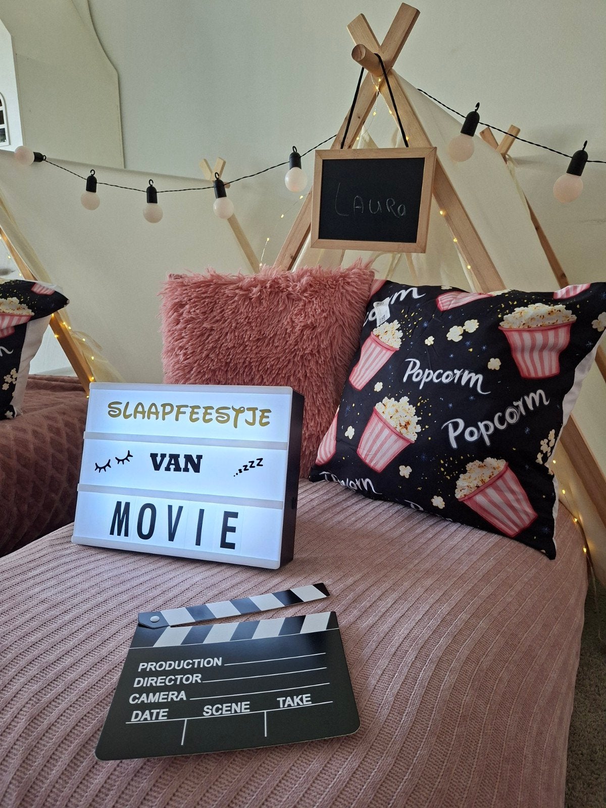 Movie Night /Tipi slaapfeestje /kinderfeestje / tipitent, Ophalen, Zo goed als nieuw, Verjaardag