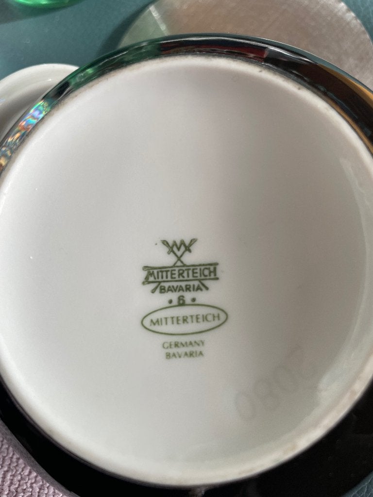 Mitterteich Bavaria Zwarte Suikerpot met Deksel, Ophalen