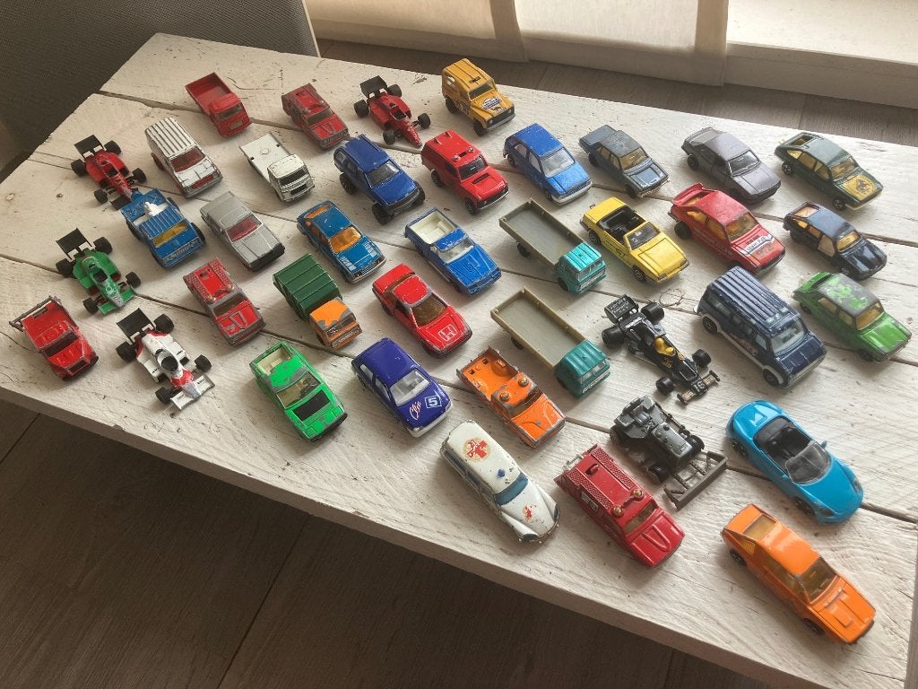 Set oude Majorette auto’s - 34 stuks, Ophalen of Verzenden, Gebruikt, Auto