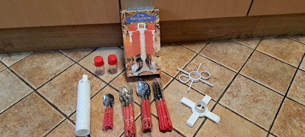 te koop houder met bestek 27 delig nieuw in doos, Ophalen of Verzenden, Nieuw, Rvs of Chroom