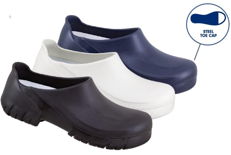 Birkenstock Alpro A640 Beveiligde Klomp | Blauw, Zwart, Wit, Werkschoenendeal, Marktplaats@werkschoenendeal.nl, Dames, Schoenen